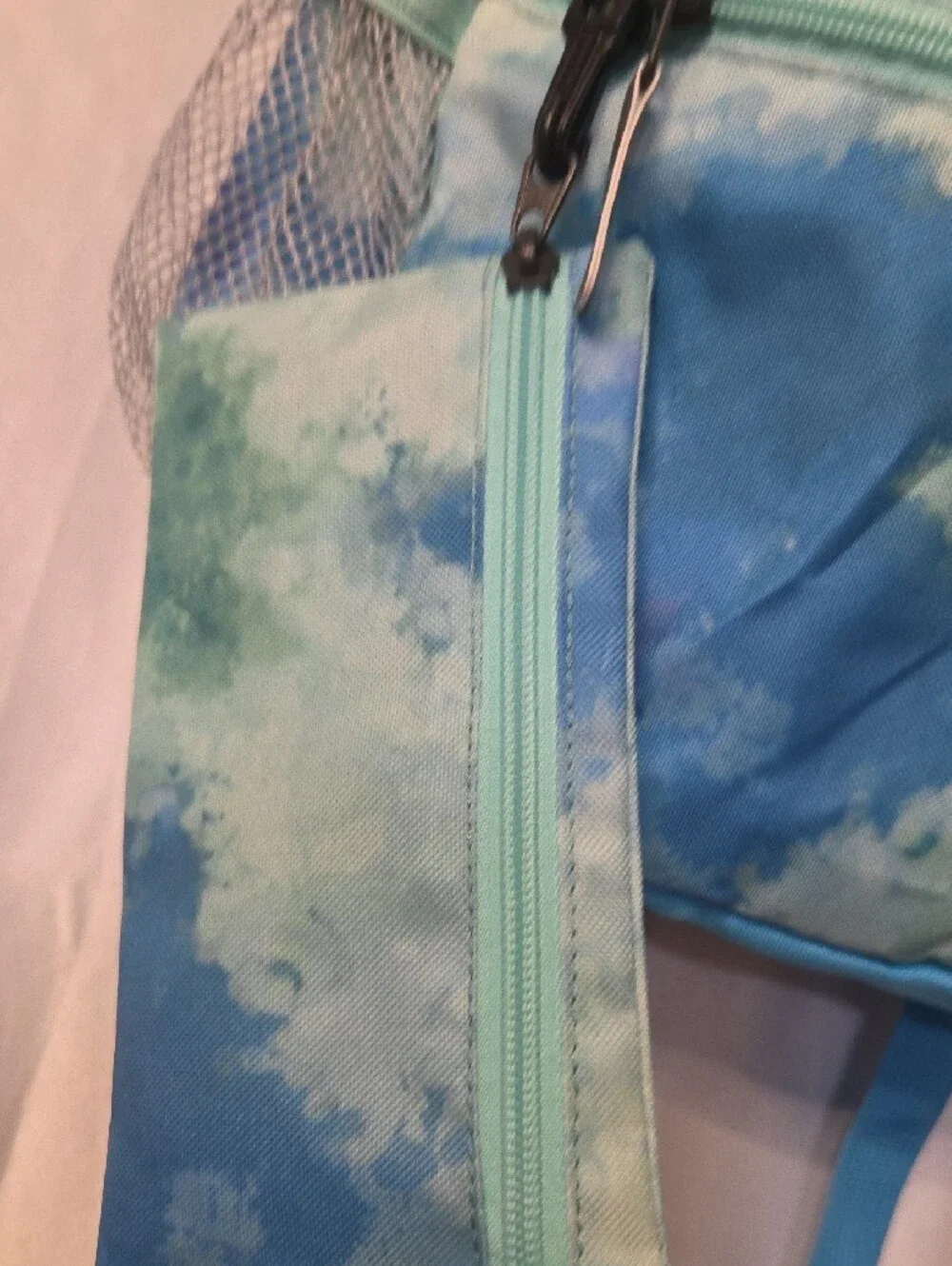 Blue Green Tie-Dye Mini Backpack Whith Small Pencil Bag